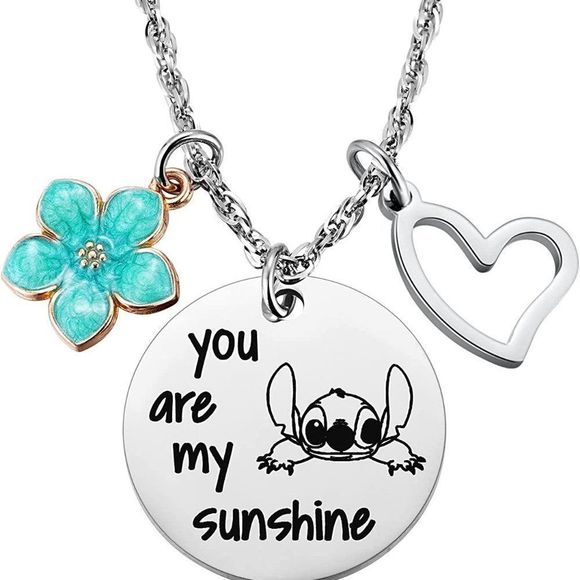 MIXJOY Stitch Gifts You are My Sunshine Necklace&Message Card - Picture 1 of 5